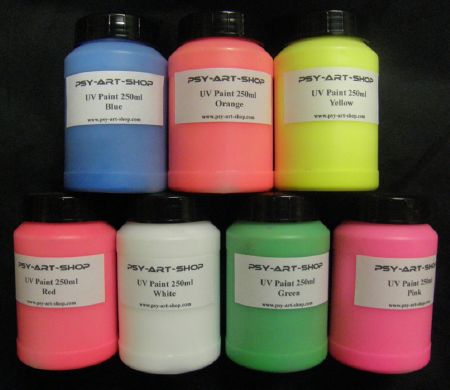 Pack Peinture fluo acrylique 7 couleurs 250 ml