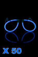 Kit de 50 lunettes coeur lumineuses bleu