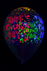 25 ballons baudruche ovales happy birthday fluo 30 cm