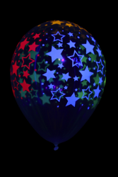 25 ballons baudruche ovales étoiles fluo Ø30 cm
