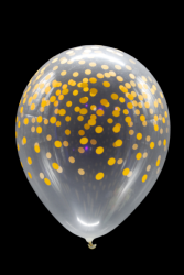 25 ballons baudruche ovales confettis fluo Ø30 cm